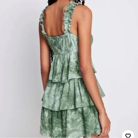 Green Ruffle Mini Dress - Picture 5 of 5